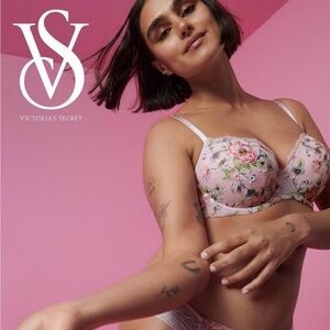 Victoria's Secret Embroidered Floral Lightly Lined Demi Bra